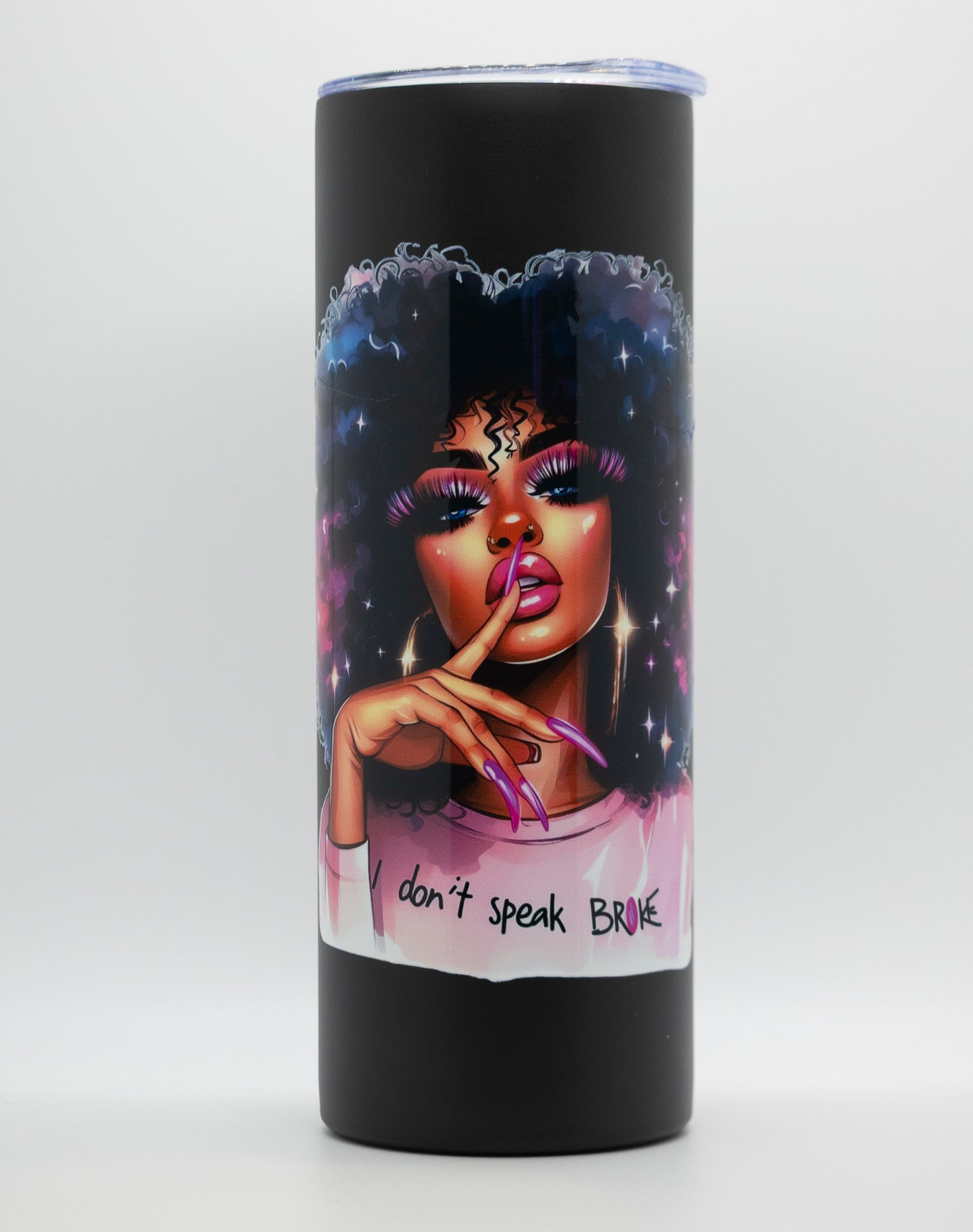 Don't Speak Broke Black Tumbler