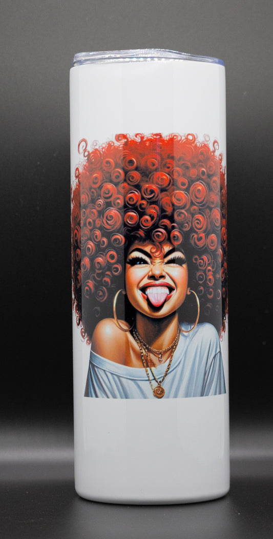 Red Head Funny Face Tumbler