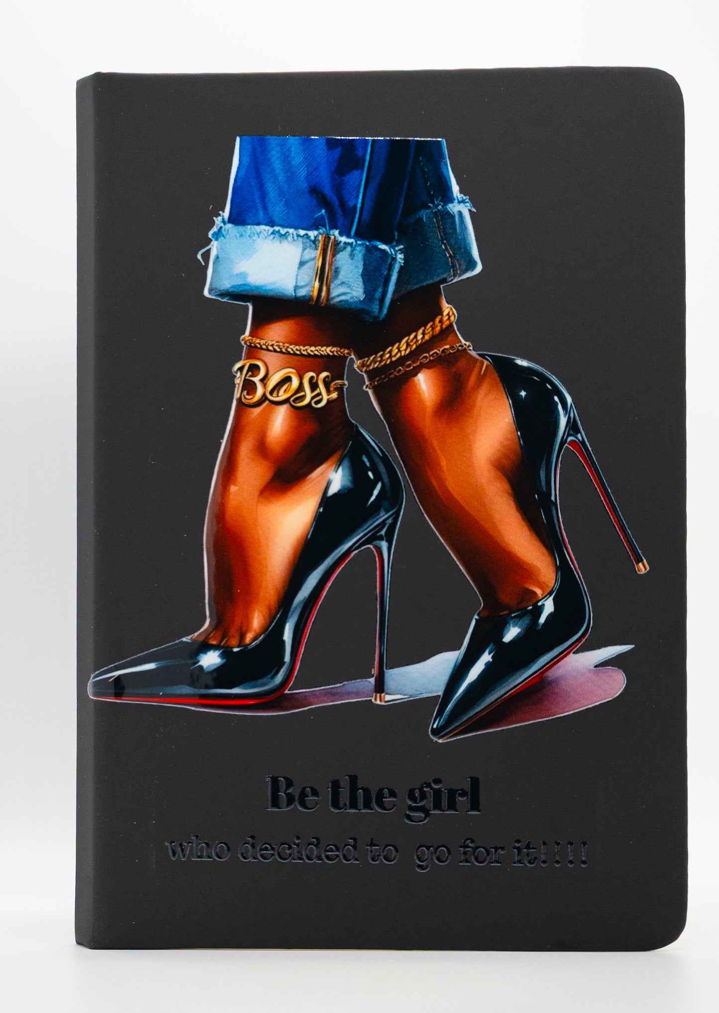 Boss in Heels Black Journal with Quote