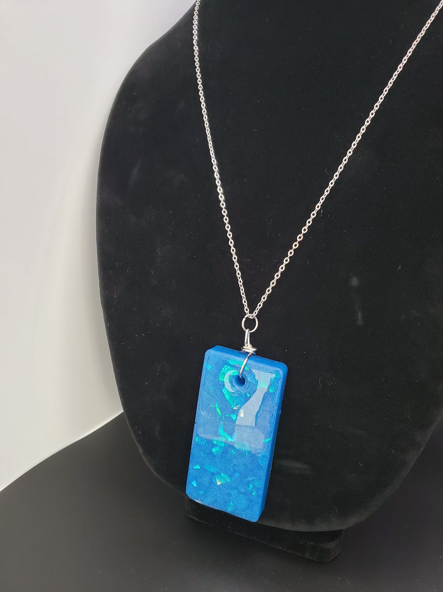 Royal Blue Rectangle Shape Pendant