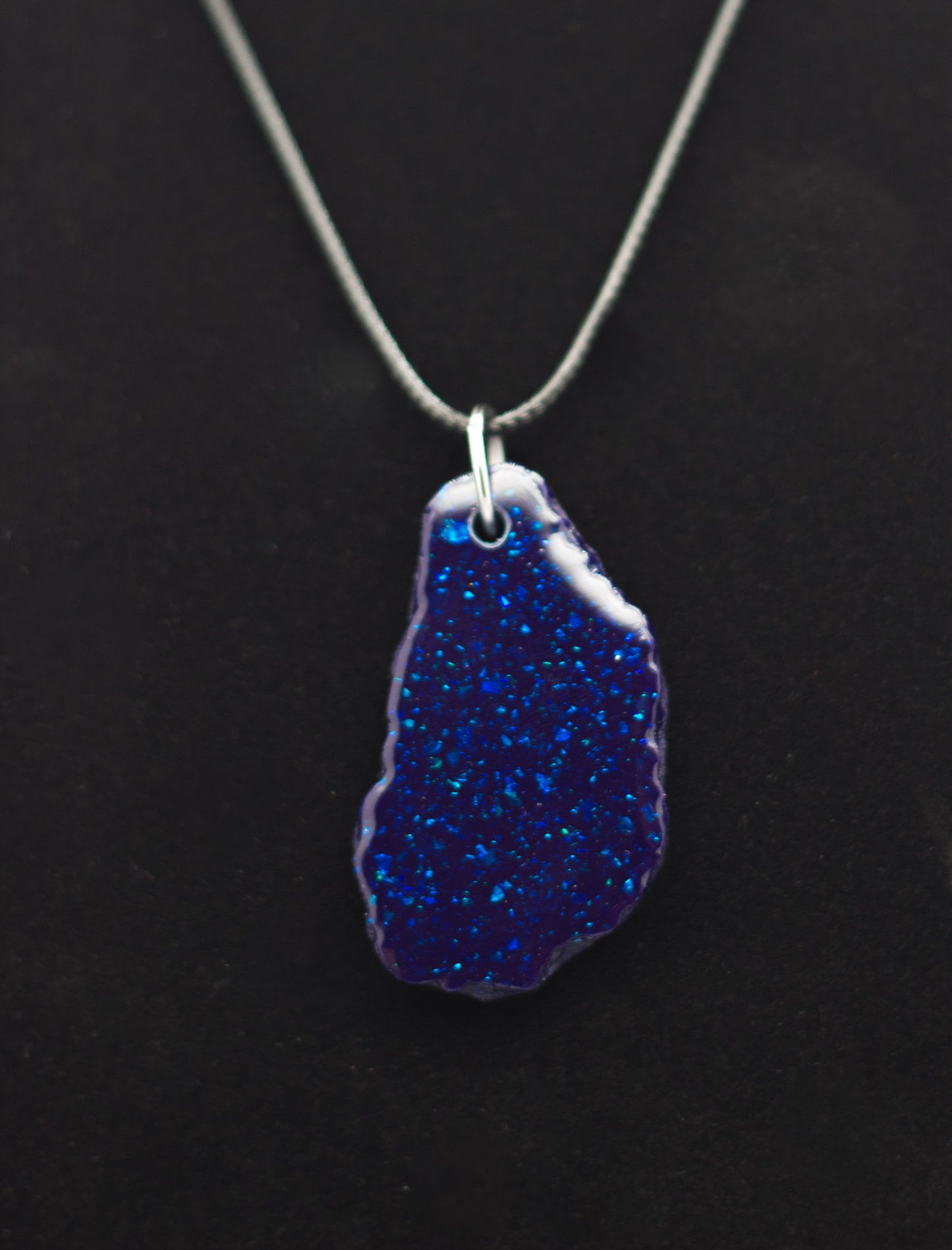 Navy Blue Organic Shaped Pendant