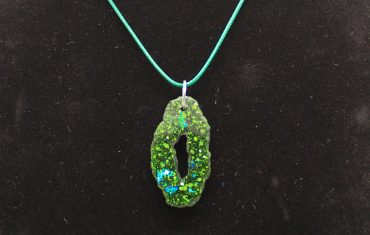 SAINT PATRICK'S GLITTER GREEN ORGANIC SHAPE PENDANTS