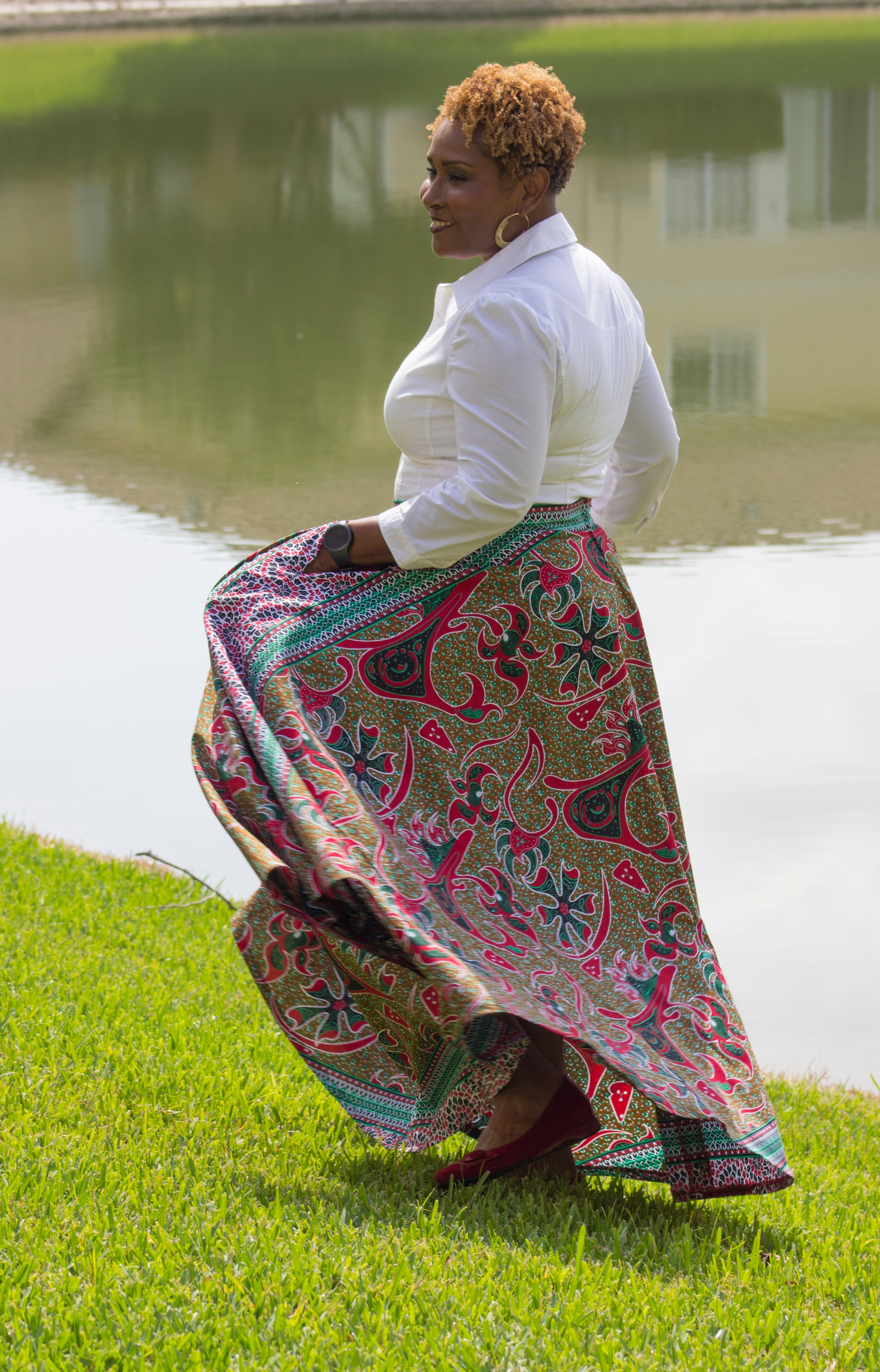 Circle skirt african clearance print