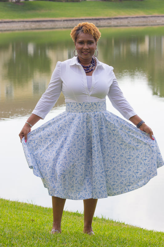 Circle Skirt Midi African Print